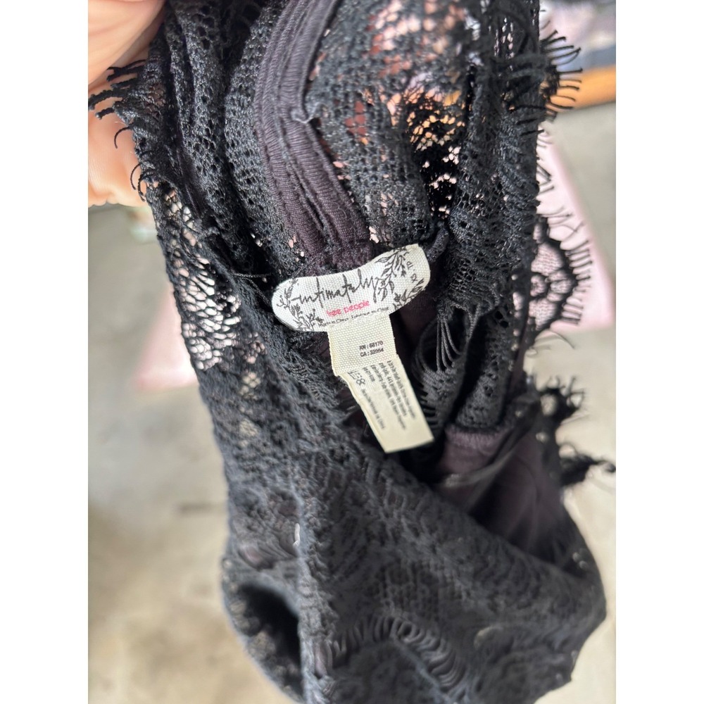 Intimately Free People Black Lace Halter Mini Dress XS NWT Boho Racerback Button - Picture 6 of 6